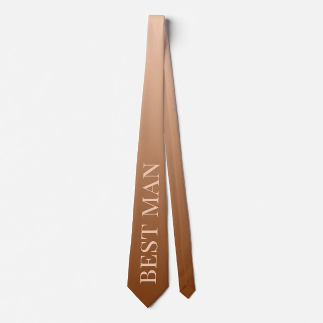 Best man proposal for wedding rust brown neck tie (Front)