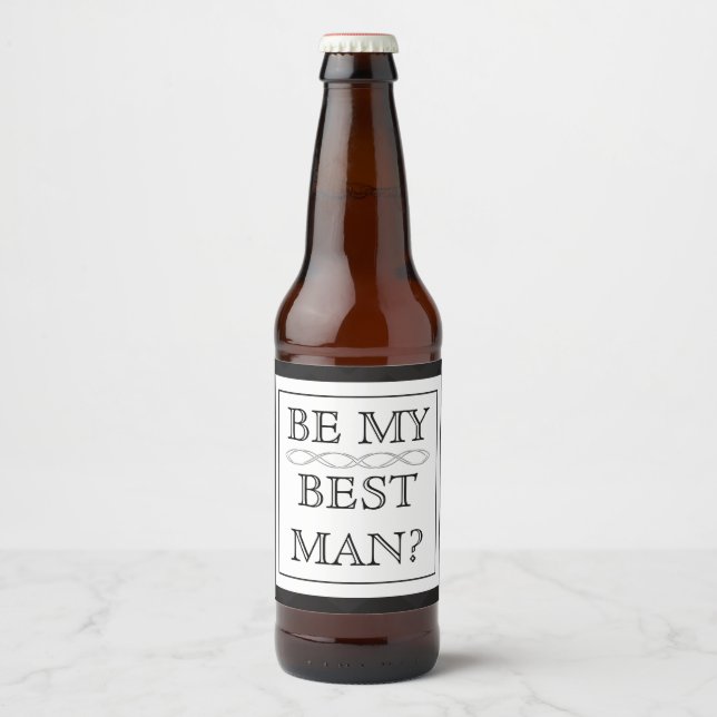 Best Man Proposal Gift - Custom Beer Label (Front)