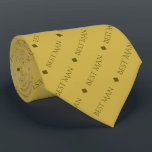 Best Man Repeating Text Elegant Gold Neck Tie<br><div class="desc">This fun neck tie is the perfect accessory for the best man at your wedding. It features a simple yet elegant design with the words "Best Man" written in fancy all capital text repeating in a diagonal pattern on a gold background. There are diamonds separating the repeating text. Perfect way...</div>