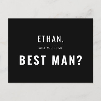Best Man Request Modern Simple Invitation Postcard