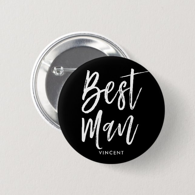 Best Man | Script Style Custom Wedding Button (Front & Back)