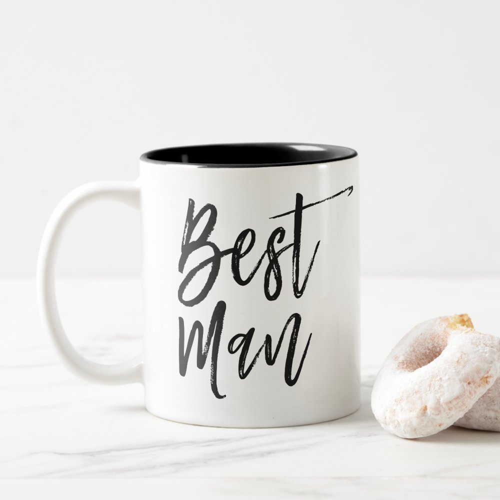 Discover Best Man | Script Style Custom Wedding Two-Tone Coffee Mug