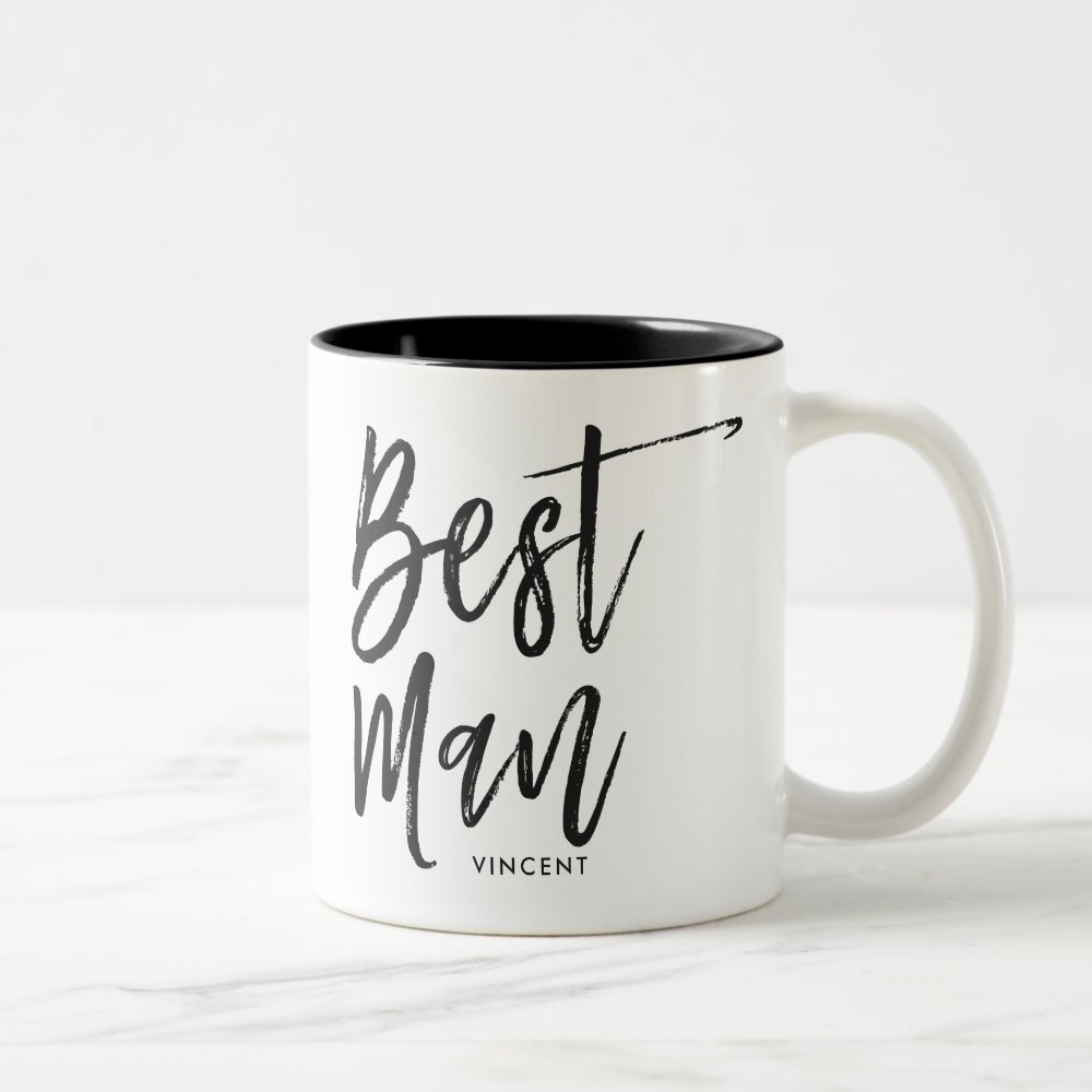 Discover Best Man | Script Style Custom Wedding Two-Tone Coffee Mug