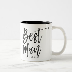 Best Man   Script Style Custom Wedding Two-Tone Coffee Mug