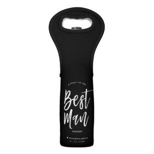 Best Man   Script Style Custom Wedding Wine Bag