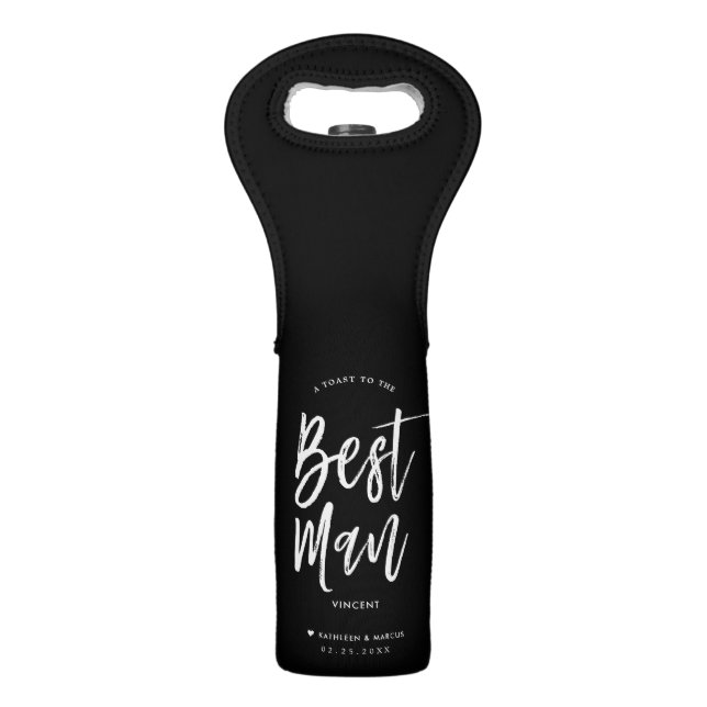 Best Man | Script Style Custom Wedding Wine Bag (Front)