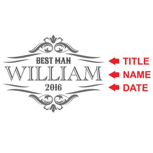 Best Man Set with Decanter and Whiskey Glasses (Design)