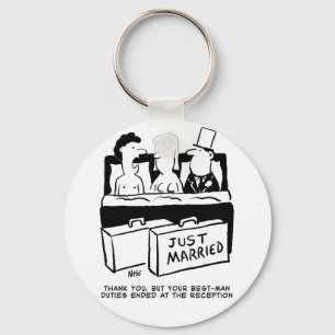 Best Man Shares a Bed with Bride & Groom. Funny Keychain