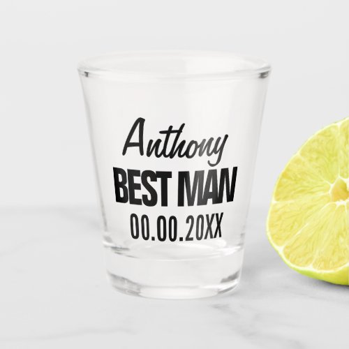 Best Man shot glass gift with custom name