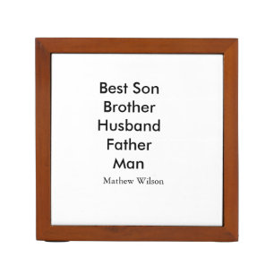 Best man son husband dad quotes add name text desk organizer