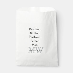 Best man son husband dad quotes add name text favor bag