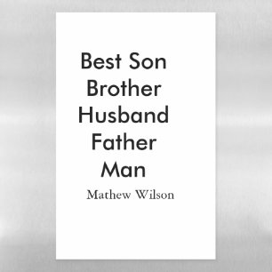 Best man son husband dad quotes add name text magnetic dry erase sheet