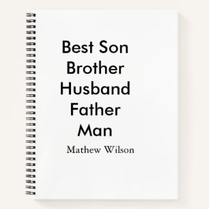 Best man son husband dad quotes add name text notebook