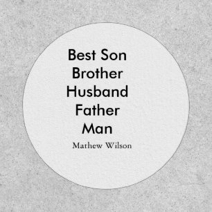 Best man son husband dad quotes add name text patch
