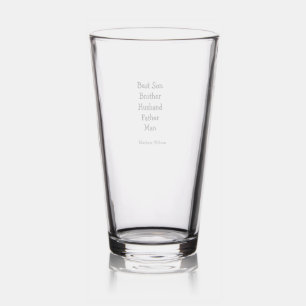 Best man son husband dad quotes add name text pint glass