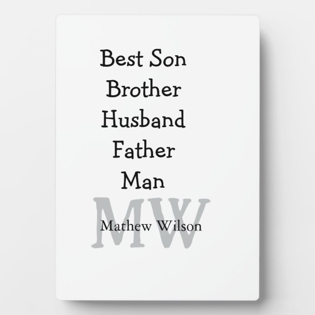 Best man son husband dad quotes add name text plaque (Front)