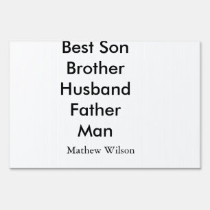 Best man son husband dad quotes add name text sign