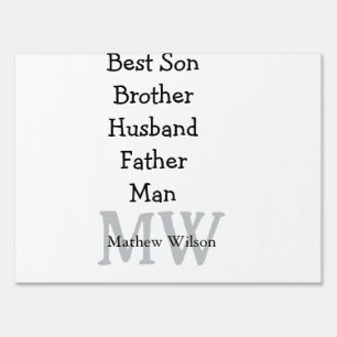 Best man son husband dad quotes add name text sign