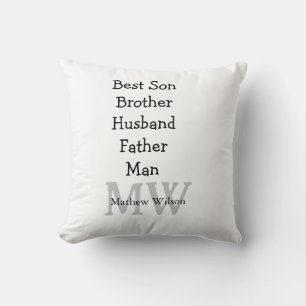 Best man son husband dad quotes add name text throw pillow