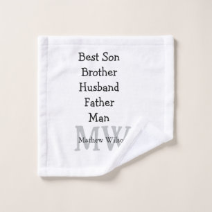 Best man son husband dad quotes add name text wash cloth