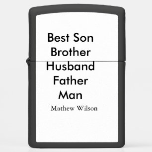 Best man son husband dad quotes add name text zippo lighter
