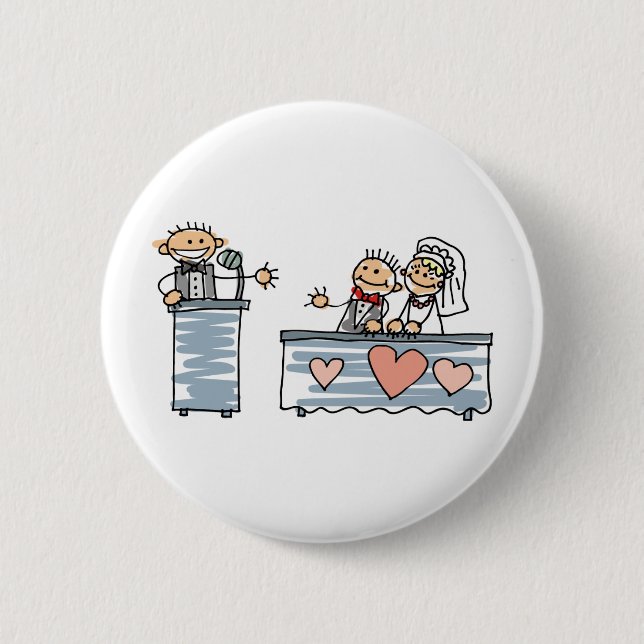 Best Man Speech Best Man Toast Wedding Reception Pinback Button (Front)