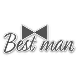 Best man text and Bow tie Sticker