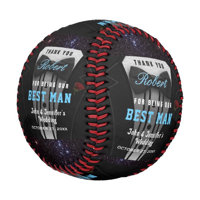 Best Man Thank You  Baseball (Angled)
