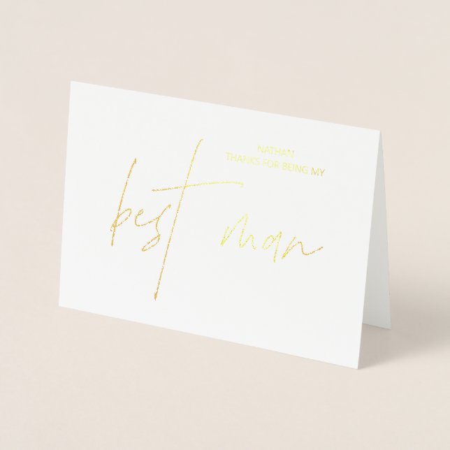 Best Man Thank You Card Bridal Party Gift Foil (Front)