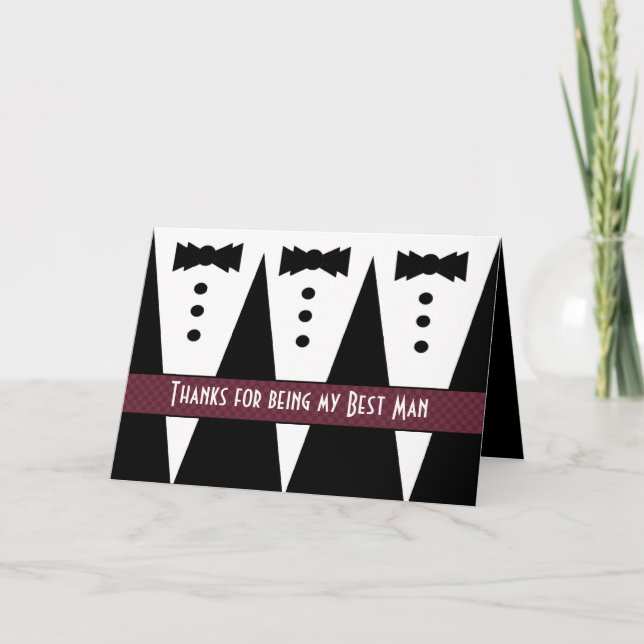 BEST MAN Thank You - Three Tuxedos - Customizable (Front)