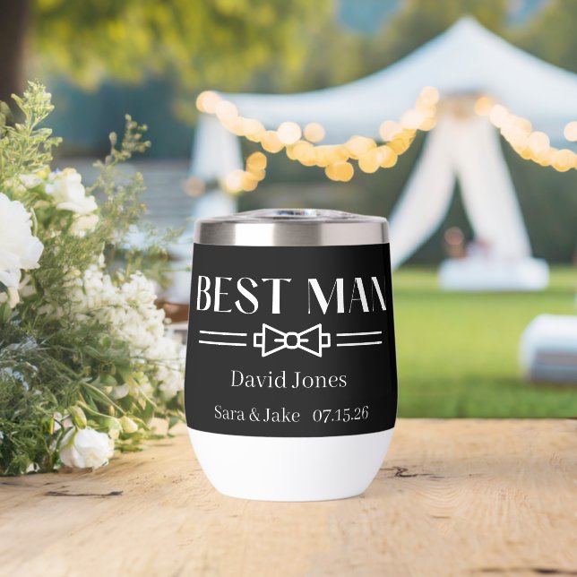 Best Man  Thermal Wine Tumbler (Wedding (Rotated))