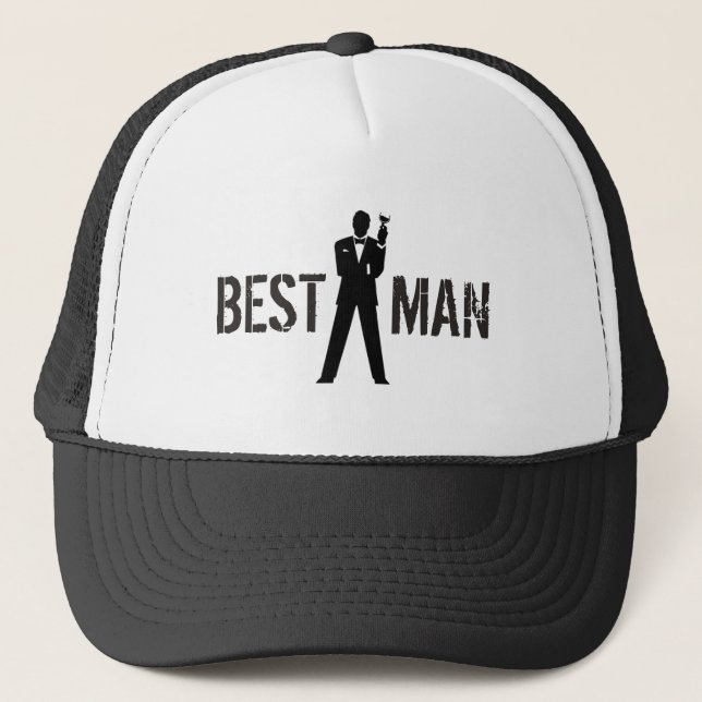 Best Man Toast Trucker Hat (Front)