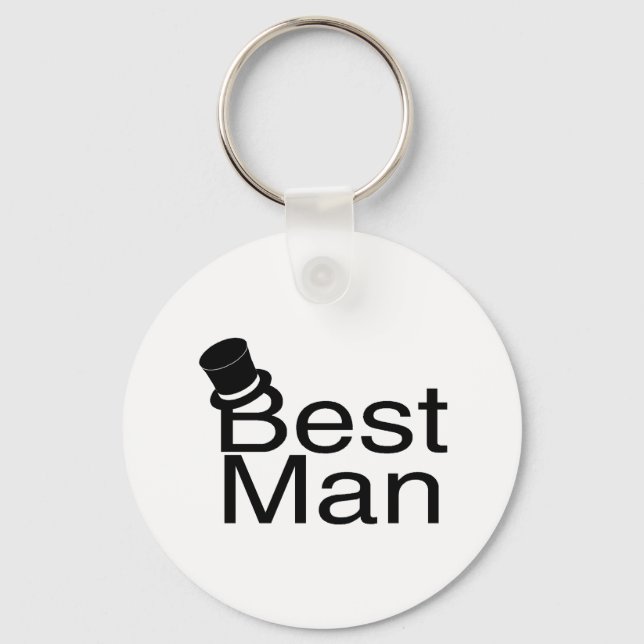Best Man Top Hat Keychain (Front)