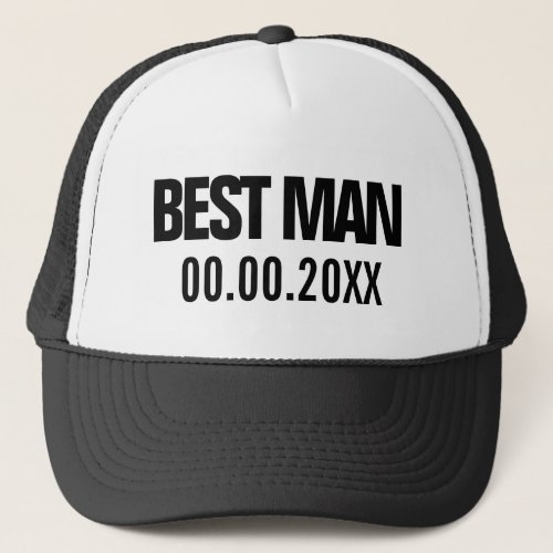 Best Man trucker hat for bachelor wedding party