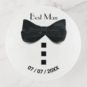  Best Man Tuxedo 🎩 Elegant Bling Trinket Tray