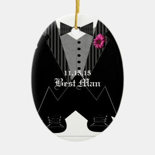 Best Man Tuxedo Wedding Holiday Ornament