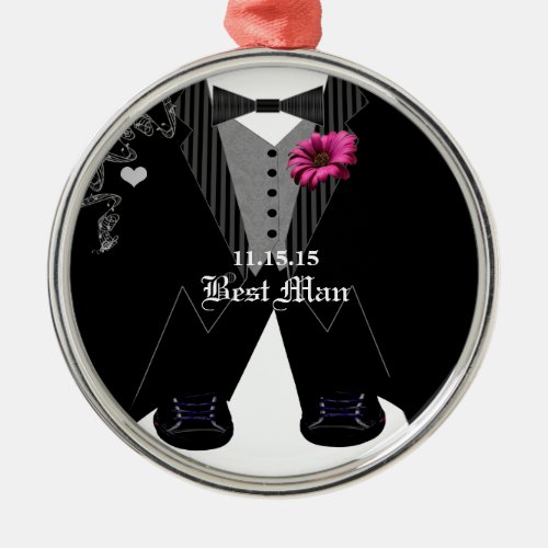 Best Man Tuxedo Wedding Holiday Ornament