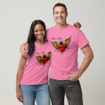 Best Man Vintage Tattoo Winged Heart  Shirt<br><div class="desc">Best Man Vintage Tattoo Winged Heart  Shirt. Other great groomsman gifts in the shop,  check them out! A vintage tattoo style heart with wings and customizable groomsman text on a shirt.</div>