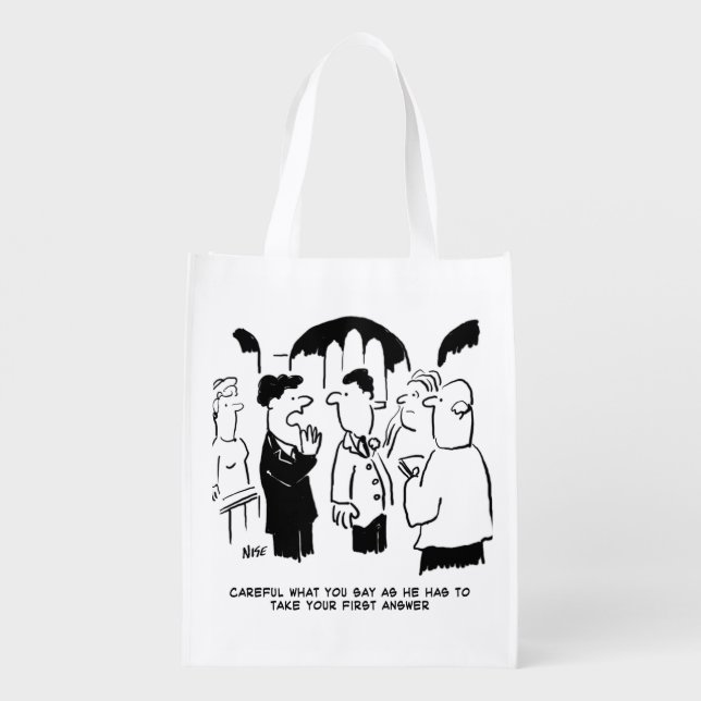 Best Man Warning to Bridegroom Grocery Bag (Back)