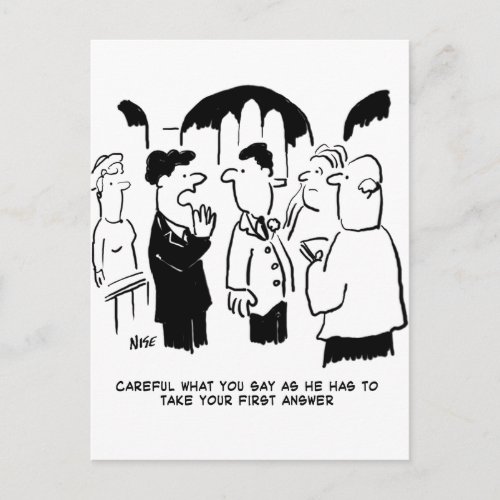 Best Man Warning to Bridegroom Postcard