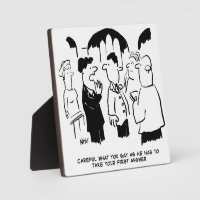 Best Man Warns Bridegroom. Funny Cartoon Plaque