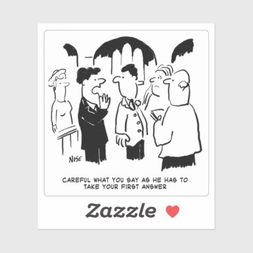 Best Man Warns the Bridegroom Wedding Cartoon Sticker