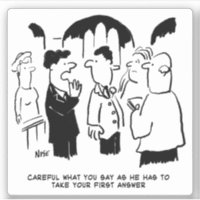 Best Man Warns the Bridegroom Wedding Cartoon. Sticker