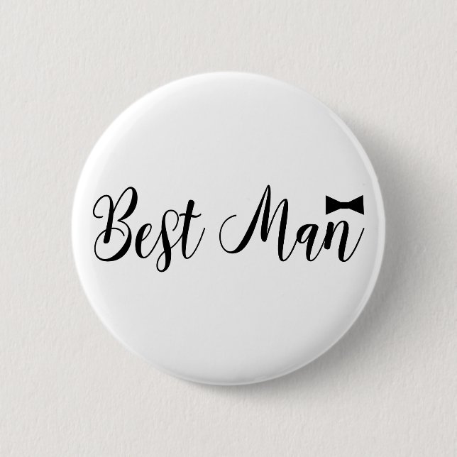 Best Man, Wedding,Bachelor Part, Black Button (Front)