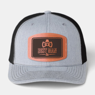 Best Man Wedding Badge Custom Leather Patch Hat