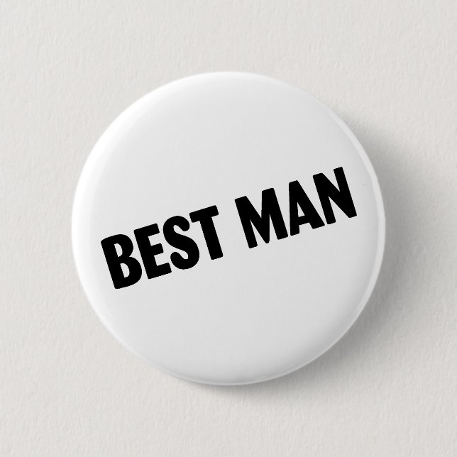 Best Man Wedding Black Button (Front)
