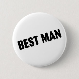 Best Man Wedding Black Button