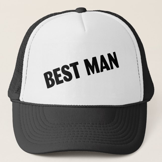 Best Man Wedding Black Trucker Hat (Front)