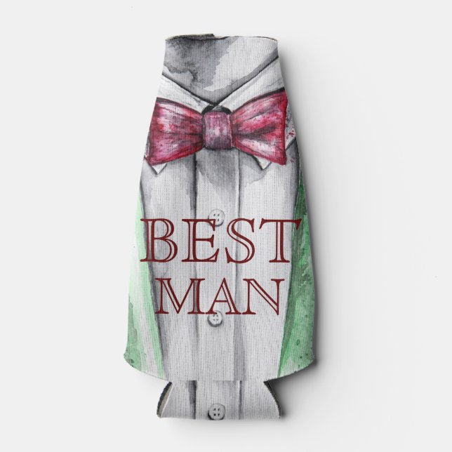 Best Man wedding Bottle Cooler (Front)
