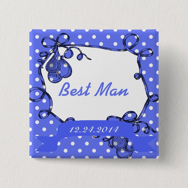 Best man wedding button. pinback button (Front)